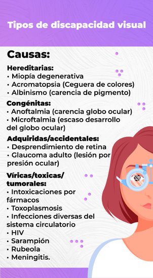 tipos de discapacidad visual